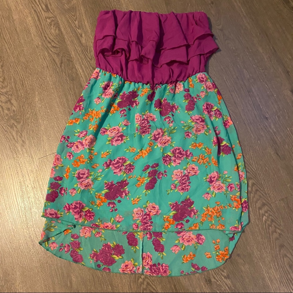 Colorful Strapless Summer Dress